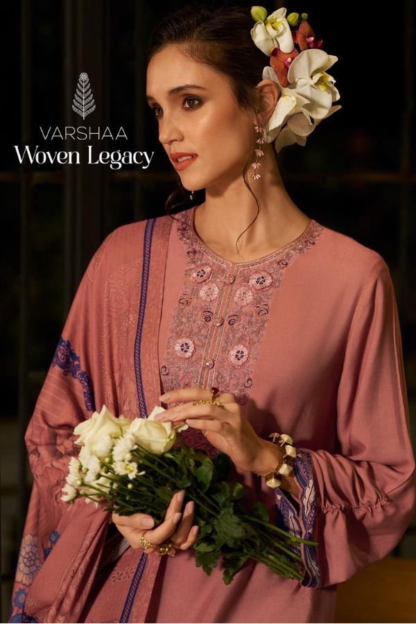 Varsha Fashion Woven Legacy Pashmina 4Pcs Suit Winter Set