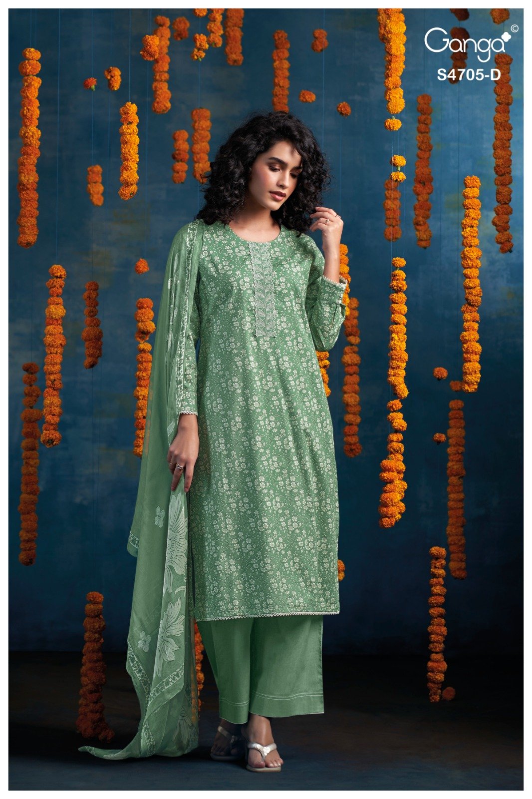 Ganga Fashion Athena S4705 Premium Cotton 4pcs Suit Catalog
