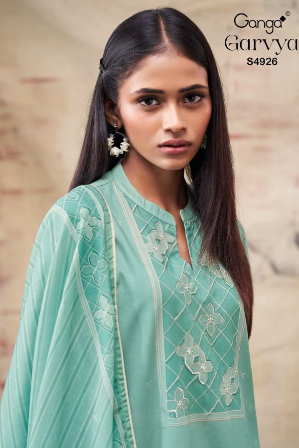 Ganga Fashion Garvya S4926 Premium Cotton 4pcs Suit Catalog