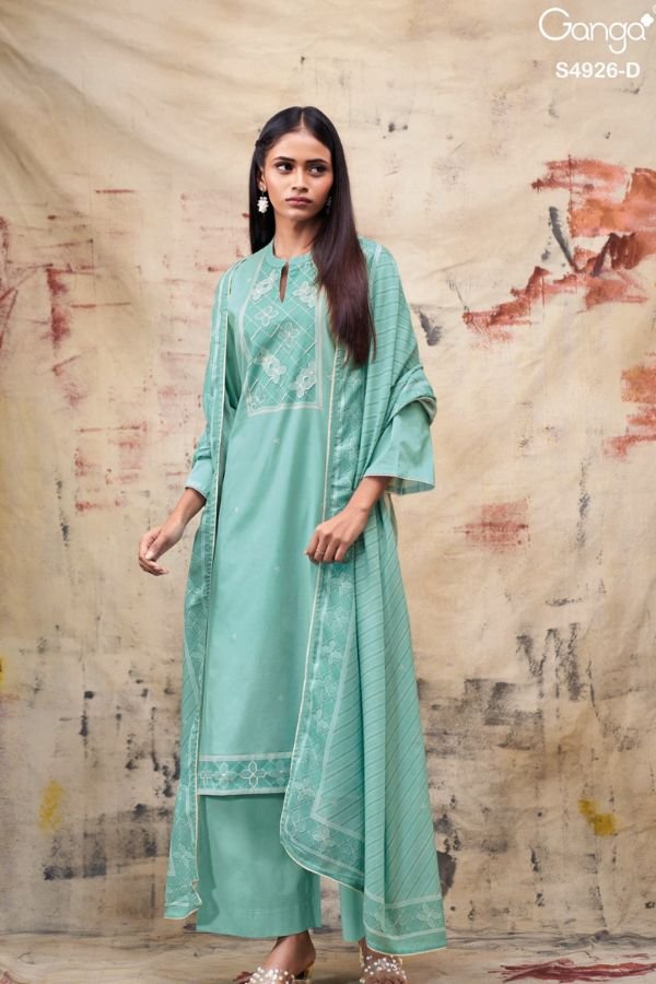 Ganga Fashion Garvya S4926 Premium Cotton 4pcs Suit Catalog