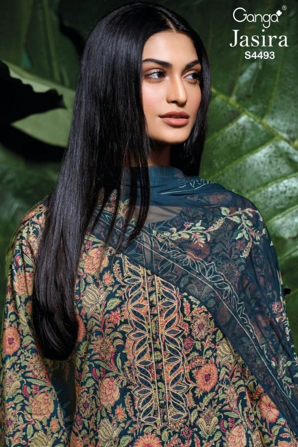 Ganga Fashion Jasira S4493 Premium Cotton 4pcs Suit Catalog
