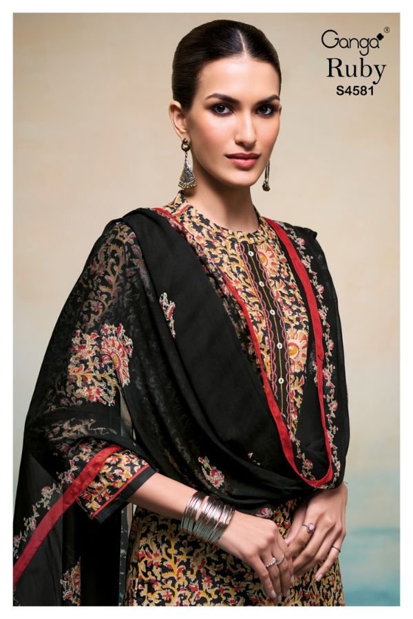 Ganga Fashion Ruby S4581 Premium Cotton 4pcs Suit Catalog