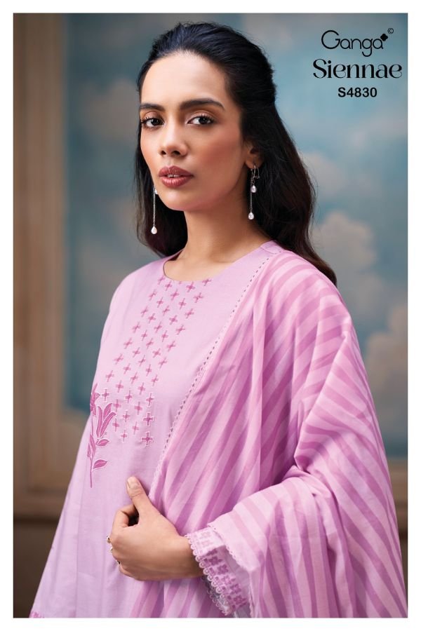Ganga Fashion Siennae S4830 Premium Cotton 4pcs Suit Catalog