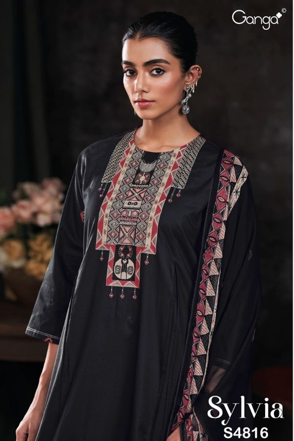 Ganga Fashion Sylvia S4816 Premium Cotton 4pcs Suit Catalog