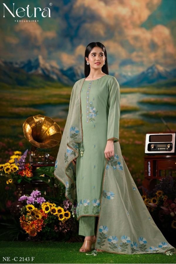 Netra Exclusive Zanya Pure Mul Chanderi 6 Pcs Suit Catalog