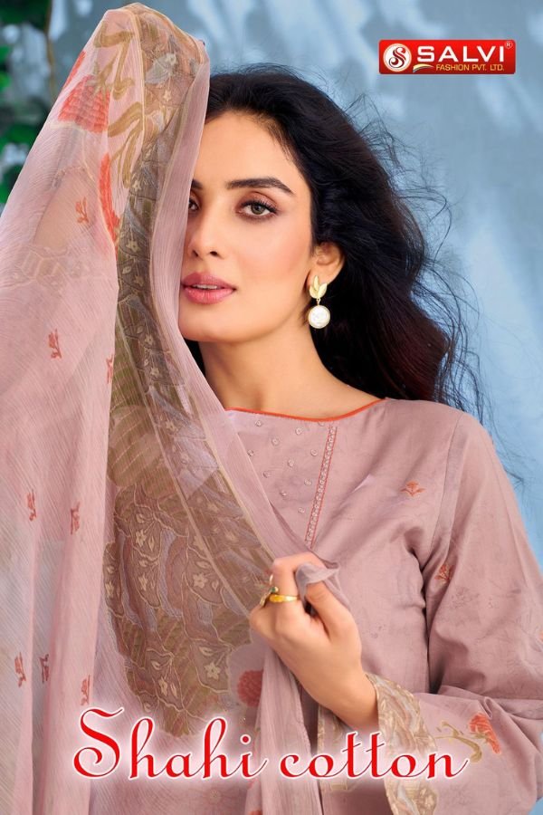 Salvi Fashion Shahi Cotton Suit 8pcs Suit Catalog