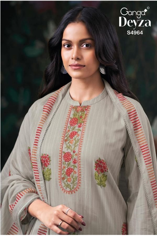 Ganga Fashion Deyza S4964 Premium Cotton 4pcs Suit Catalog