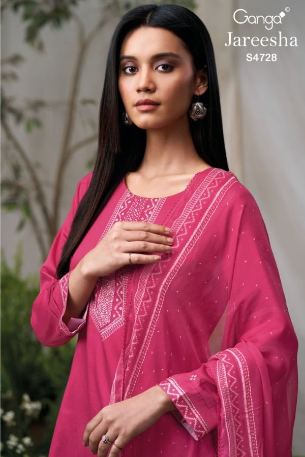 Ganga Fashion Jareesha S4728 Cotton Satin 4pcs Suit Catalog