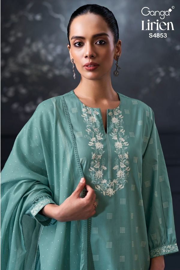 Ganga Fashion Lirien S4853 Premium Cotton 4pcs Suit Catalog