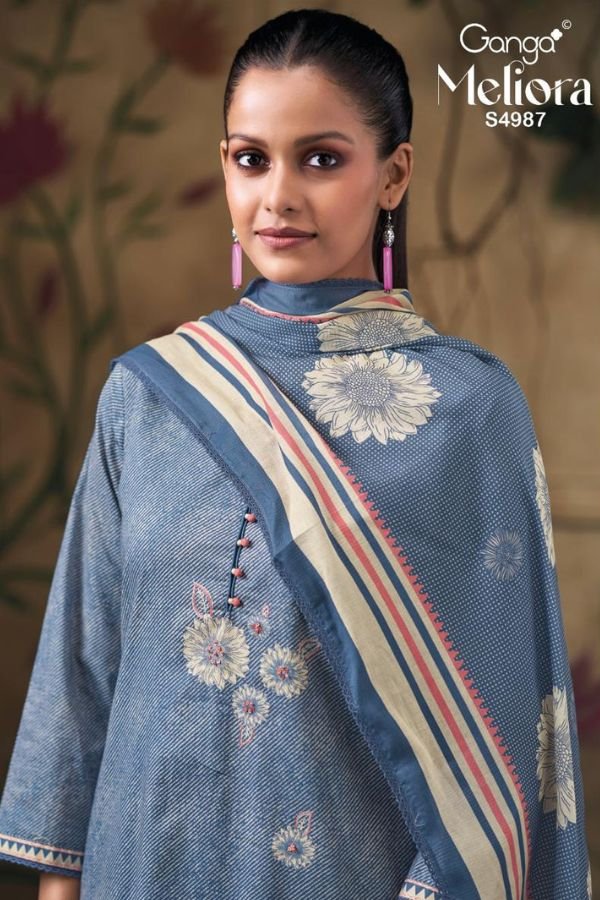 Ganga Fashion Meliora S4987 Premium Cotton 4pcs Suit Catalog