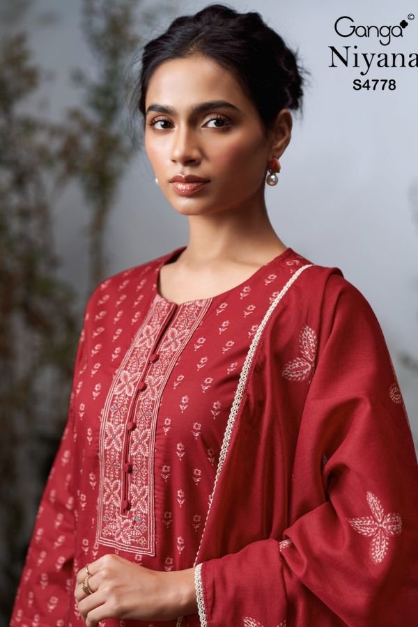 Ganga Fashion Niyana S4778 Premium Cotton 4pcs Suit Catalog