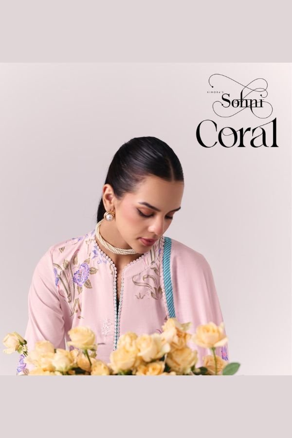 Kimora Fashion Sohni Coral Pure Cotton Lawn 4pcs Suits Set