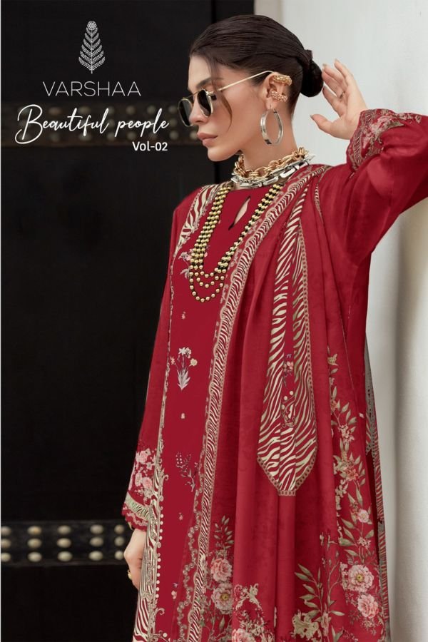 Varsha Fashion Beautiful People 2 Muslin 4pcs Suits Catalog