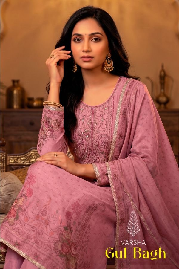 Varsha Fashion Gul Bagh Shimmer 4pcs Suits Catalog