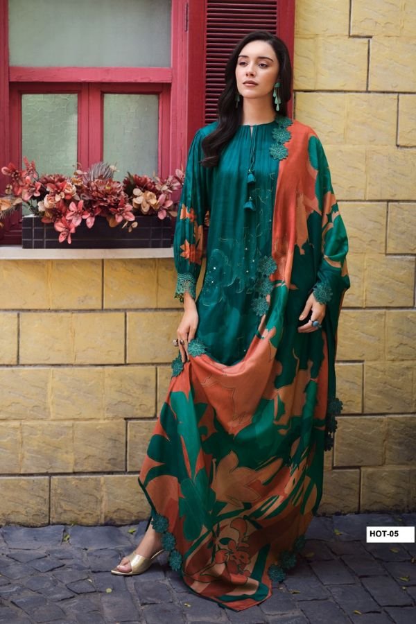 Varsha Fashion House of Tulips Muslin 5pcs Suits Catalog