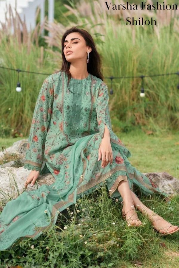 Varsha Fashion Shiloh Cotton Printed 6Pcs Suit Catalog