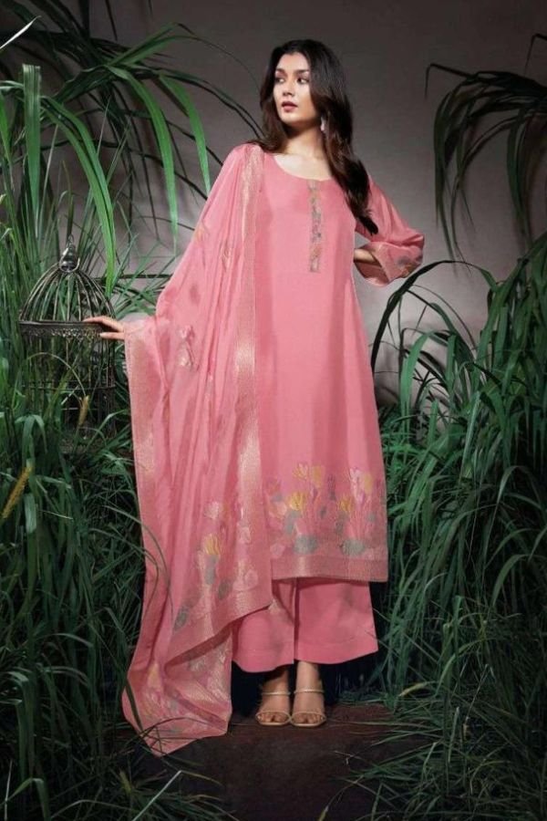 Ganga Fashion Amani Premium Viscose Woven Silk 6pcs Suit Set
