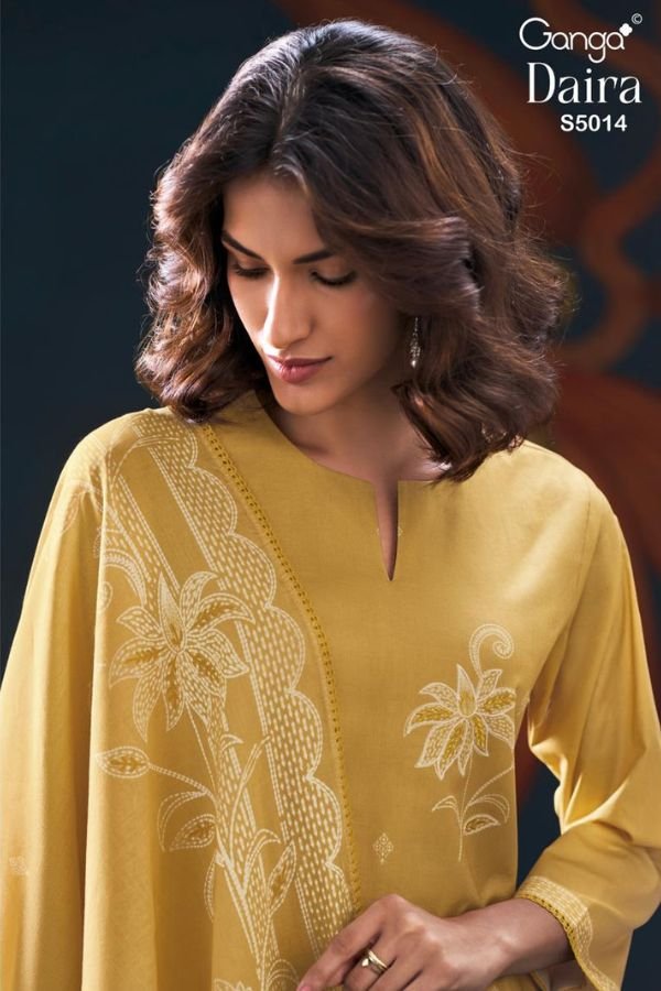 Ganga Fashion Daira S5014 Premium Cotton 4pcs Suit Set