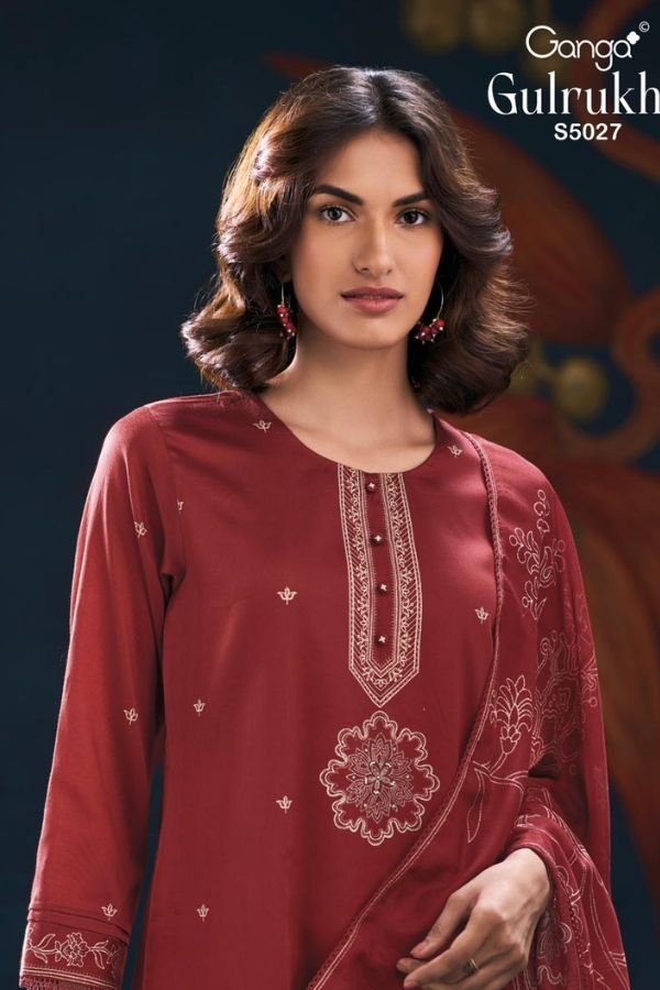 Ganga Fashion Gulrukh S5027 Cotton Satin 4pcs Suit Set