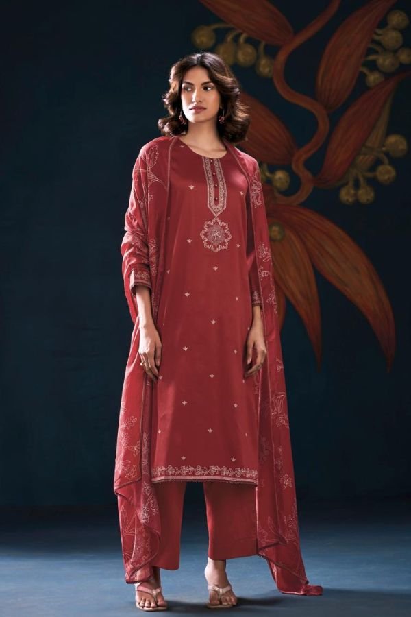 Ganga Fashion Gulrukh S5027 Cotton Satin 4pcs Suit Set