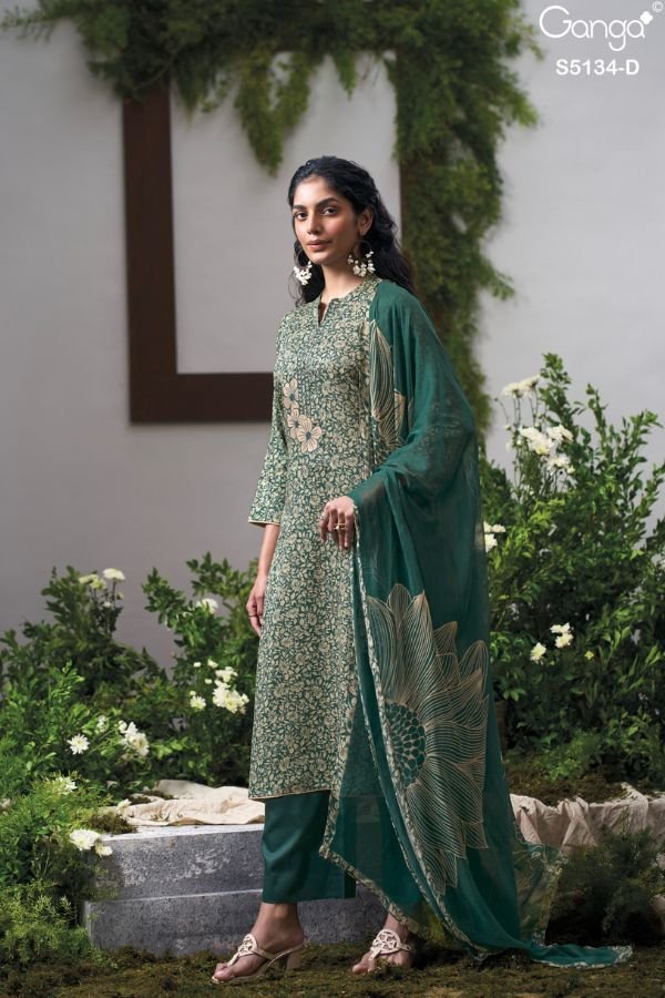 Ganga Fashion Mithila S5134 Cotton Satin 4pcs Suit Set