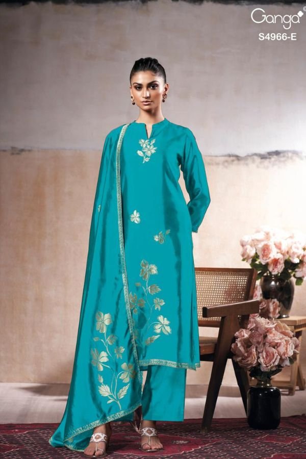 Ganga Fashion Nivora S4966 Viscose Woven Silk 5pcs Suit Set
