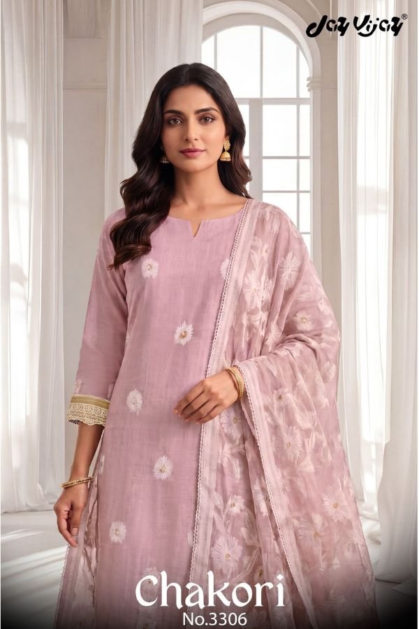 Jay Vijay Prints Chakori Pure Mal Chanderi 4pcs Suit Set