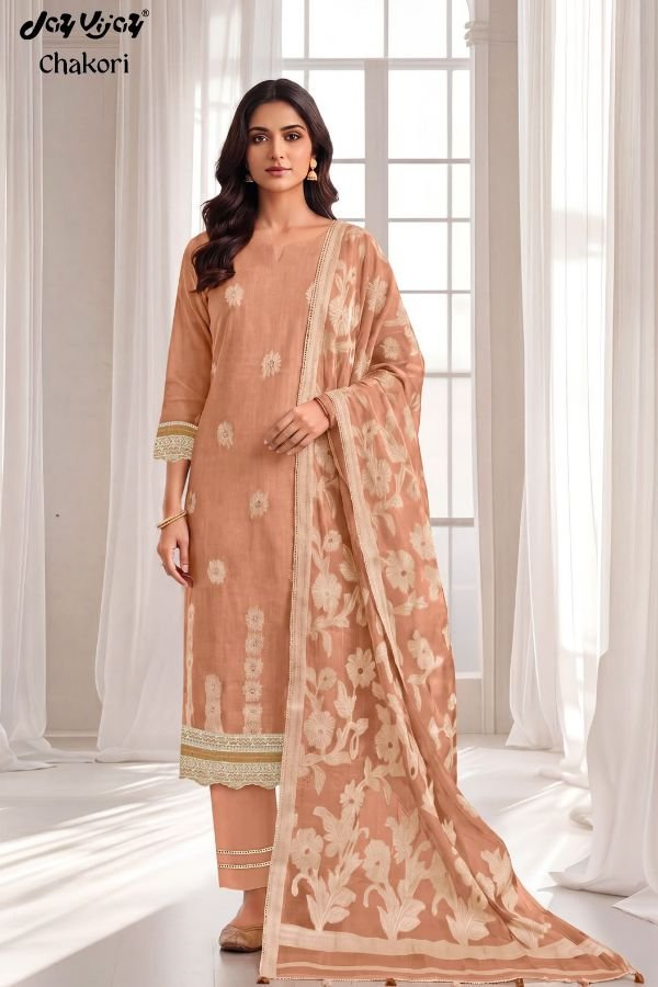 Jay Vijay Prints Chakori Pure Mal Chanderi 4pcs Suit Set