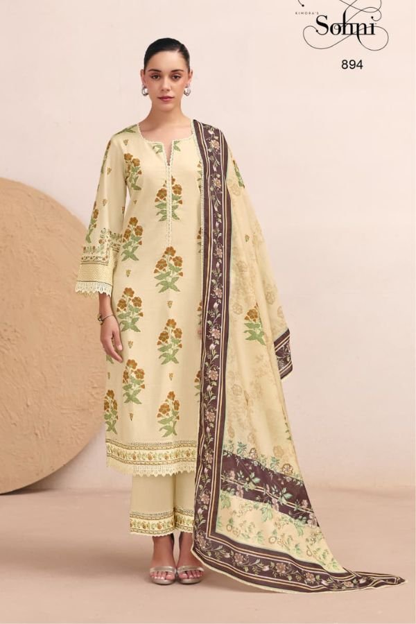Kimora Fashion Chaap Pure Cotton Lawn 4pcs Suits Set