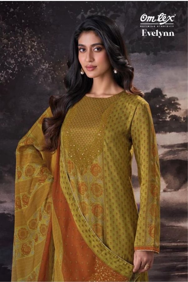 Omtex Evelynn Muslin Silk Ladies Suit 4pcs Catalog