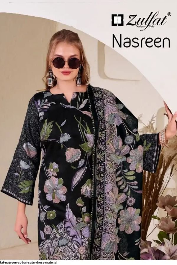 Zulfat Designer Suits Nasreen Pure Jam Cotton 4Pcs Catalog